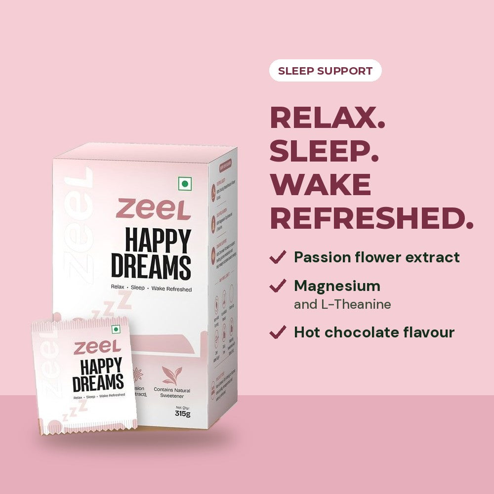 Zeel Happy Dreams Sleep Support – Hot Chocolate (30 Sachets)